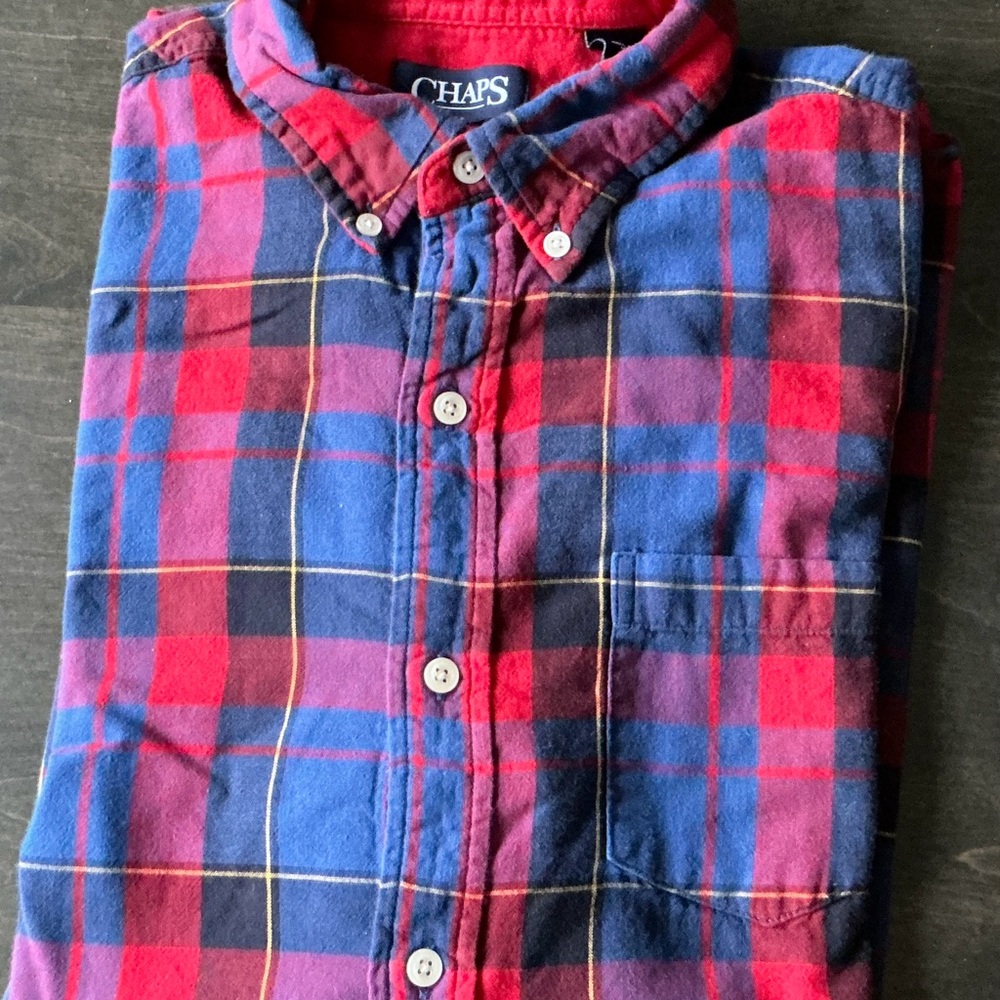 Chaps Red and Blue Plaid Shirt